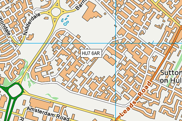 HU7 6AR map - OS VectorMap District (Ordnance Survey)