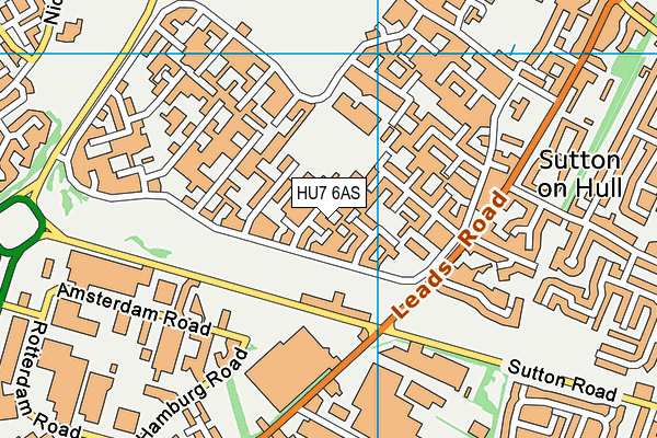 HU7 6AS map - OS VectorMap District (Ordnance Survey)