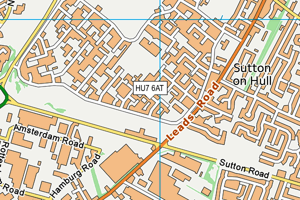 HU7 6AT map - OS VectorMap District (Ordnance Survey)