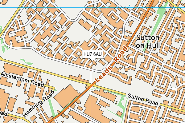 HU7 6AU map - OS VectorMap District (Ordnance Survey)