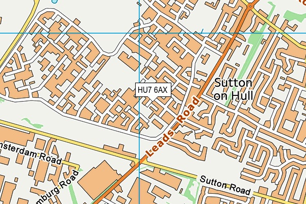 HU7 6AX map - OS VectorMap District (Ordnance Survey)