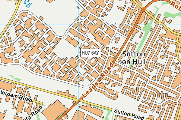 HU7 6AY map - OS VectorMap District (Ordnance Survey)