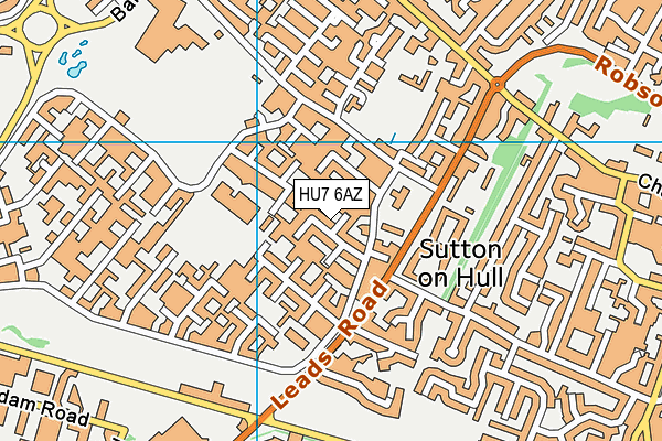 HU7 6AZ map - OS VectorMap District (Ordnance Survey)