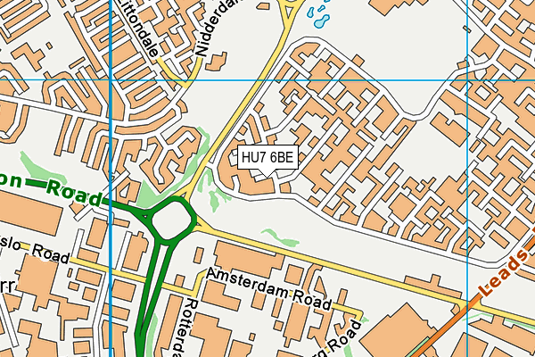 HU7 6BE map - OS VectorMap District (Ordnance Survey)