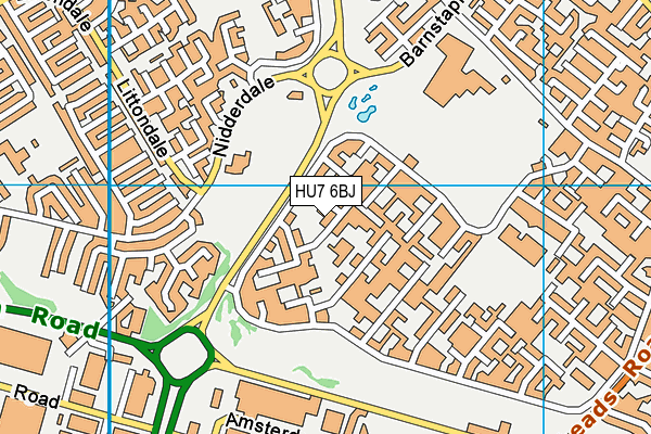 HU7 6BJ map - OS VectorMap District (Ordnance Survey)