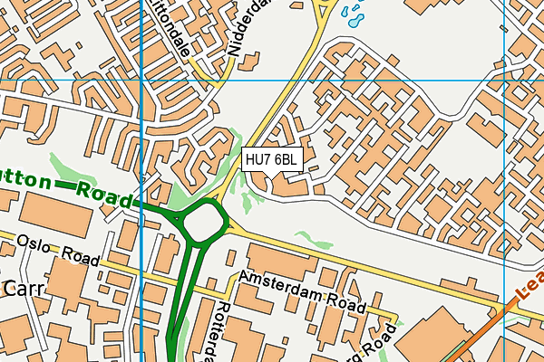 HU7 6BL map - OS VectorMap District (Ordnance Survey)