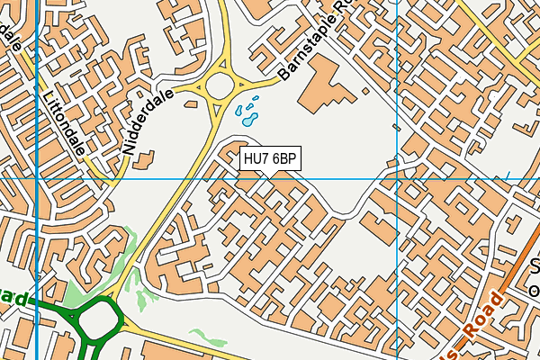 HU7 6BP map - OS VectorMap District (Ordnance Survey)