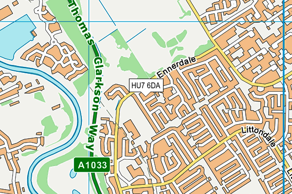 HU7 6DA map - OS VectorMap District (Ordnance Survey)