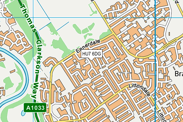HU7 6DG map - OS VectorMap District (Ordnance Survey)