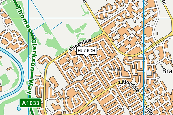 HU7 6DH map - OS VectorMap District (Ordnance Survey)