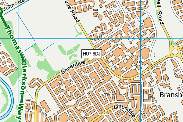 HU7 6DJ map - OS VectorMap District (Ordnance Survey)