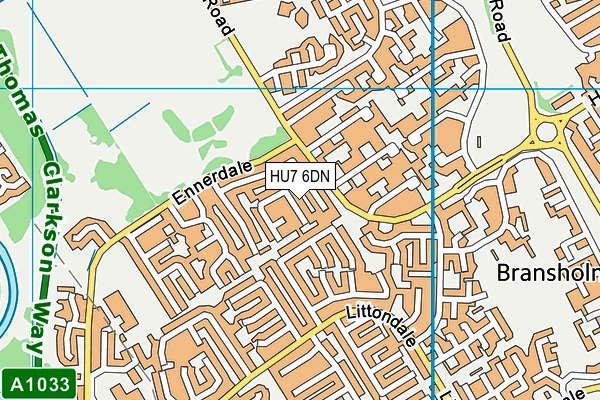 HU7 6DN map - OS VectorMap District (Ordnance Survey)