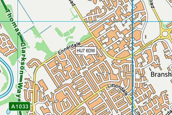 HU7 6DW map - OS VectorMap District (Ordnance Survey)