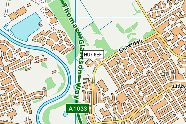 HU7 6EF map - OS VectorMap District (Ordnance Survey)