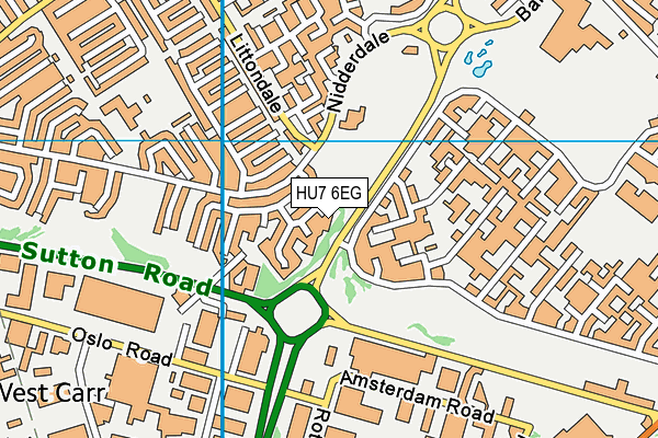 HU7 6EG map - OS VectorMap District (Ordnance Survey)
