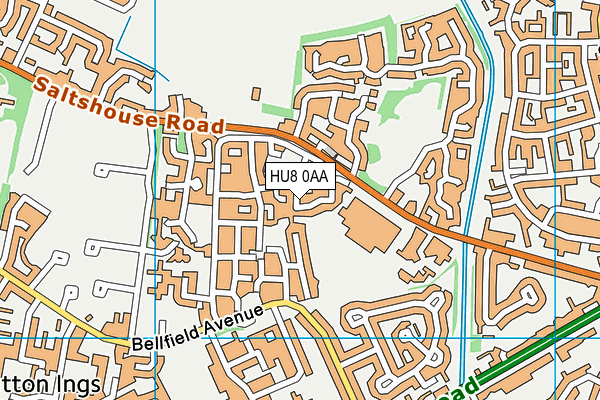 HU8 0AA map - OS VectorMap District (Ordnance Survey)