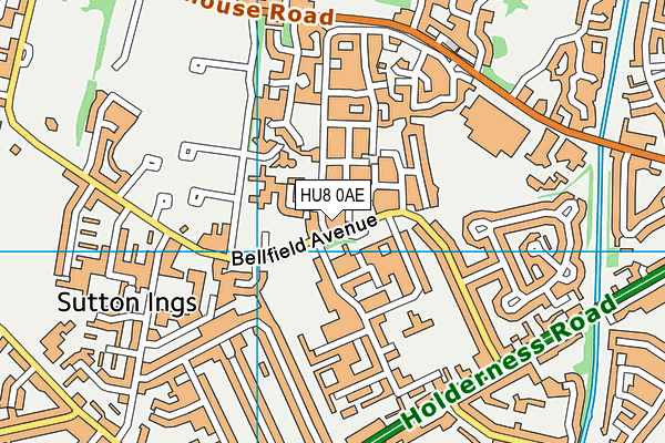 HU8 0AE map - OS VectorMap District (Ordnance Survey)