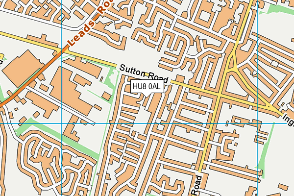 HU8 0AL map - OS VectorMap District (Ordnance Survey)