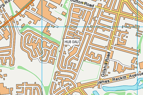 HU8 0AU map - OS VectorMap District (Ordnance Survey)