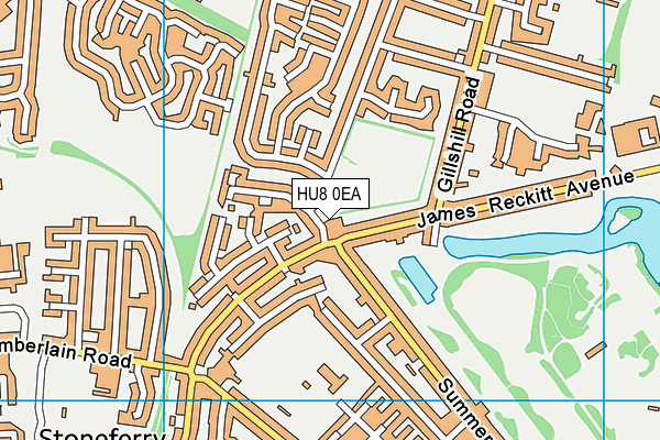 HU8 0EA map - OS VectorMap District (Ordnance Survey)