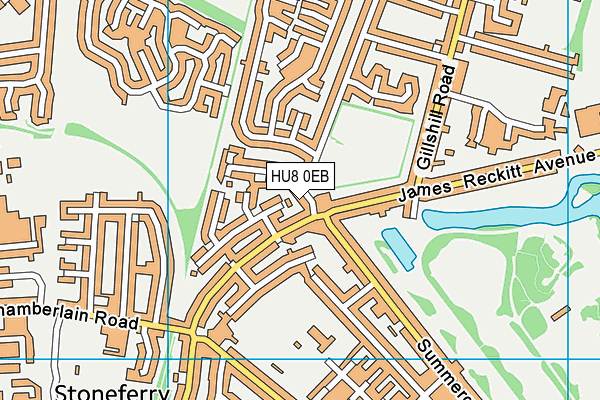 HU8 0EB map - OS VectorMap District (Ordnance Survey)