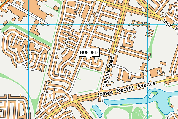 HU8 0ED map - OS VectorMap District (Ordnance Survey)