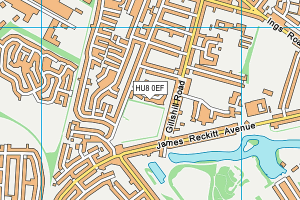 HU8 0EF map - OS VectorMap District (Ordnance Survey)