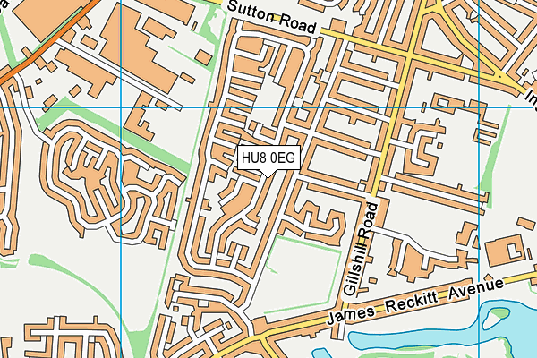 HU8 0EG map - OS VectorMap District (Ordnance Survey)