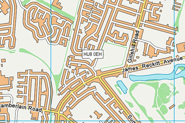 HU8 0EH map - OS VectorMap District (Ordnance Survey)