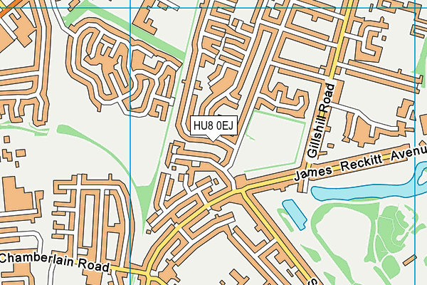 HU8 0EJ map - OS VectorMap District (Ordnance Survey)