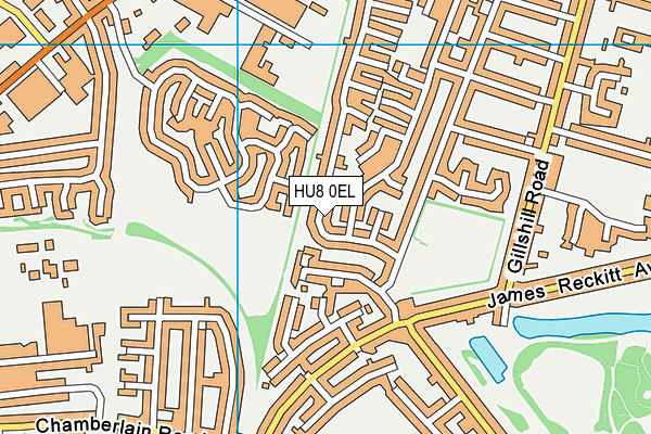 HU8 0EL map - OS VectorMap District (Ordnance Survey)
