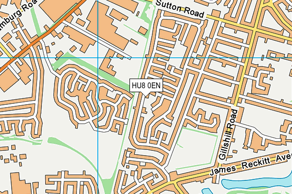 HU8 0EN map - OS VectorMap District (Ordnance Survey)