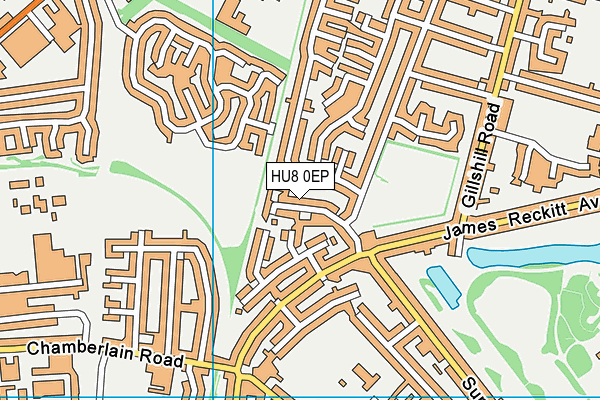 HU8 0EP map - OS VectorMap District (Ordnance Survey)