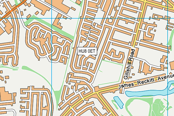 HU8 0ET map - OS VectorMap District (Ordnance Survey)