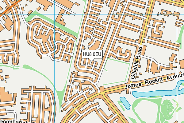 HU8 0EU map - OS VectorMap District (Ordnance Survey)