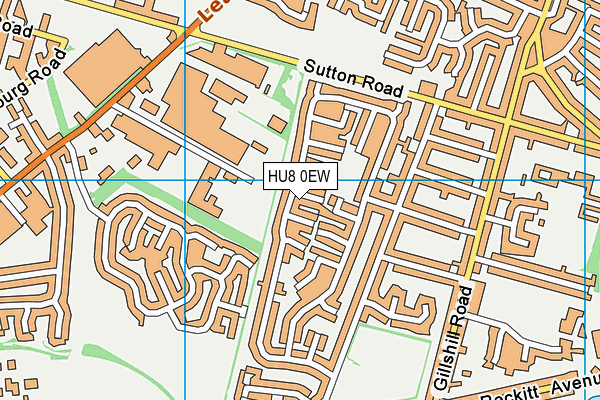 HU8 0EW map - OS VectorMap District (Ordnance Survey)