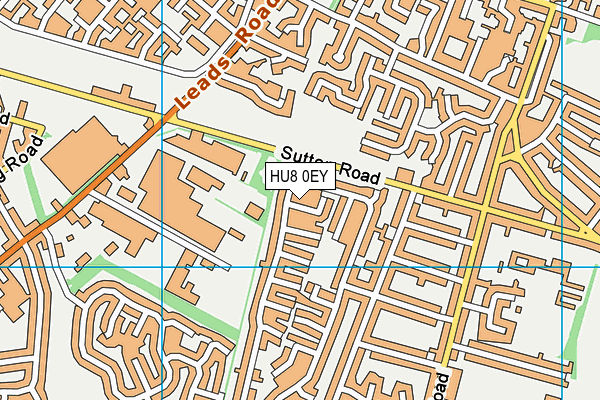 HU8 0EY map - OS VectorMap District (Ordnance Survey)