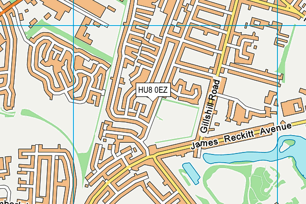 HU8 0EZ map - OS VectorMap District (Ordnance Survey)