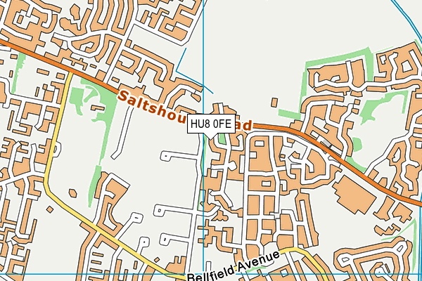 HU8 0FE map - OS VectorMap District (Ordnance Survey)