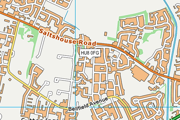 HU8 0FG map - OS VectorMap District (Ordnance Survey)