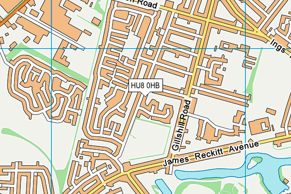 HU8 0HB map - OS VectorMap District (Ordnance Survey)