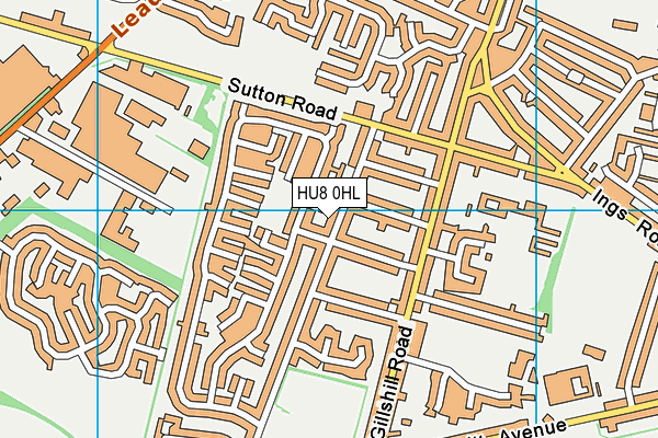 HU8 0HL map - OS VectorMap District (Ordnance Survey)