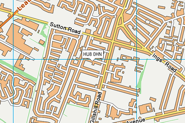 HU8 0HN map - OS VectorMap District (Ordnance Survey)