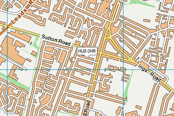 HU8 0HR map - OS VectorMap District (Ordnance Survey)