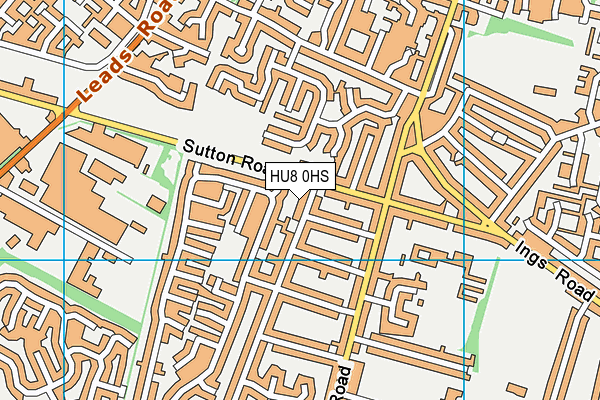 HU8 0HS map - OS VectorMap District (Ordnance Survey)