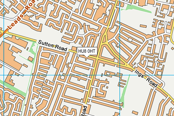 HU8 0HT map - OS VectorMap District (Ordnance Survey)