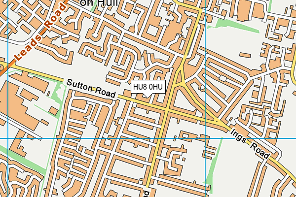 HU8 0HU map - OS VectorMap District (Ordnance Survey)