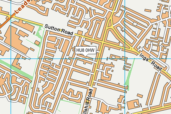 HU8 0HW map - OS VectorMap District (Ordnance Survey)