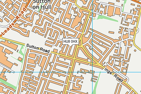 HU8 0HX map - OS VectorMap District (Ordnance Survey)