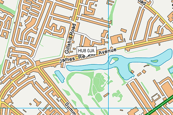 HU8 0JA map - OS VectorMap District (Ordnance Survey)